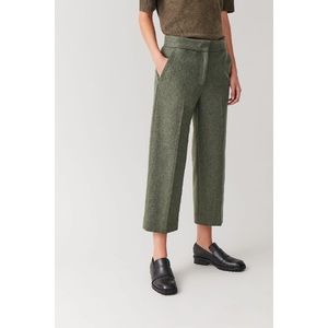 COS moss green wool cropped trousers